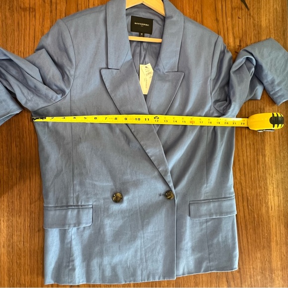 NWT Banana Republic Factory Malibu Blue Double-Breasted Blazer - Picture 3 of 7